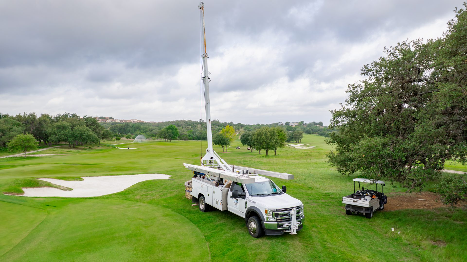 A drilling rig at work in the Hill Country