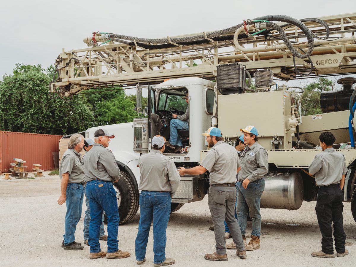 TR Drilling crew at a Hill Country well site