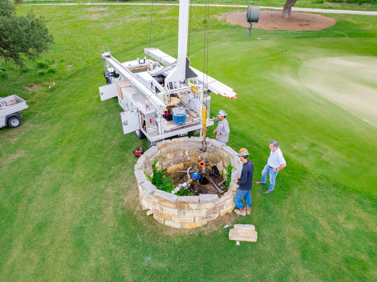 Servicing a well at a Hill Country estate